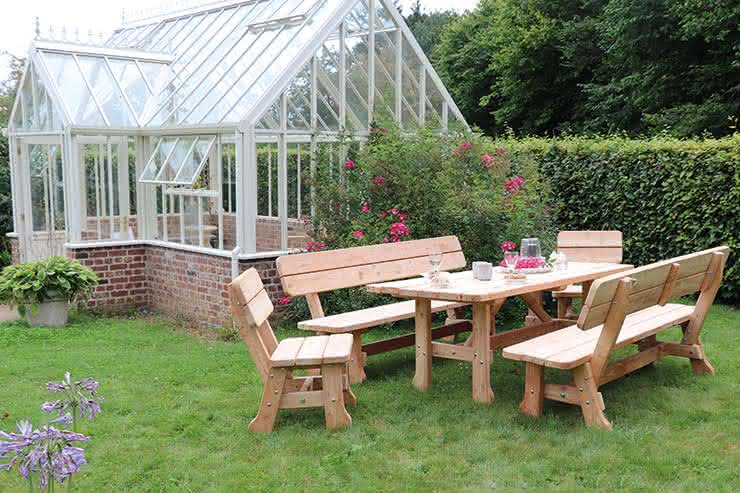 Gartenmöbel Vogtland Tisch 200x87x75 cm Lärche natur Tisch | Lärche naturbelassen