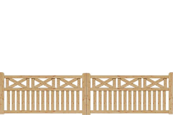 Gartenzaun Usedom Lärche naturbelassen Doppeltor 400x100/94 cm 400 x 100/94 cm Doppeltor | Lärche natur