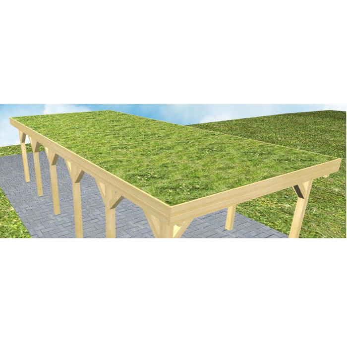 Gründachbausatz für Carports Borkum | L (lang)