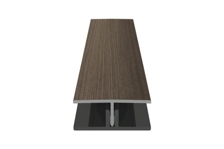 H-Profil zweiteilig für PVC-Fassade, foliert, 22x50x6000 mm anteak anteak