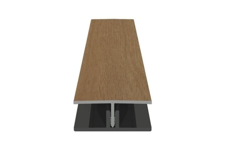 H-Profil zweiteilig für PVC-Fassade, foliert, 22x50x6000 mm coriander oak coriander oak