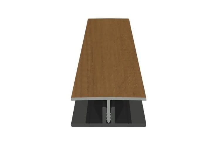 H-Profil zweiteilig für PVC-Fassade, foliert, 22x50x6000 mm desert oak desert oak