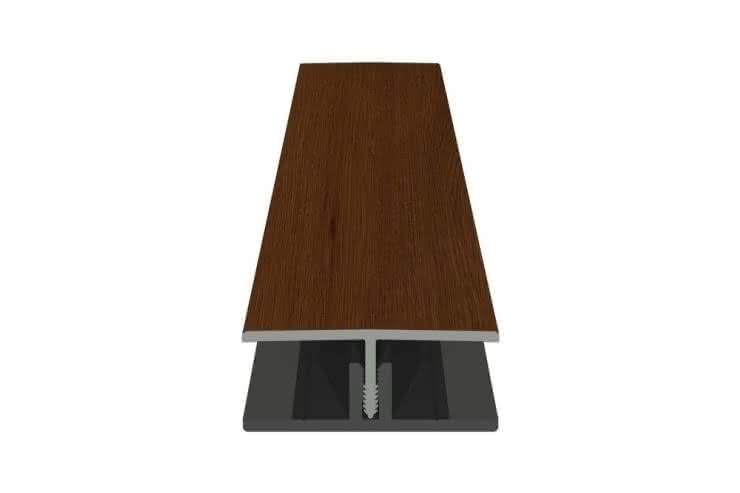 H-Profil zweiteilig für PVC-Fassade, foliert, 22x50x6000 mm honey oak honey oak