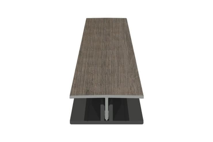 H-Profil zweiteilig für PVC-Fassade, foliert, 22x50x6000 mm monument oak monument oak