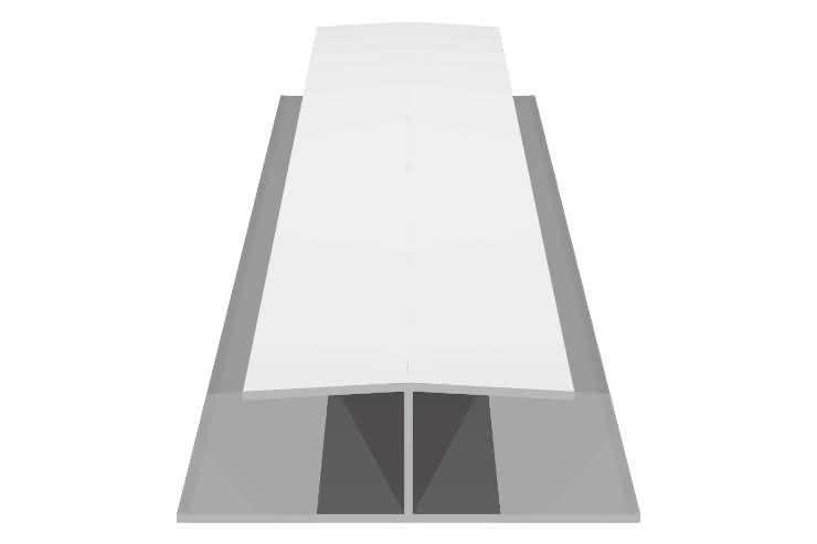 H-Profil für 17 mm Verkleidungsprofile in weiß, 21 x 47 x 6000 mm 