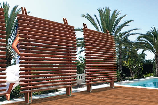 Lamellenzaun Dubai 180x180 cm Jalousie Eukalyptus prestige 180 x 180 cm Jalousie | Eukalyptus prestige