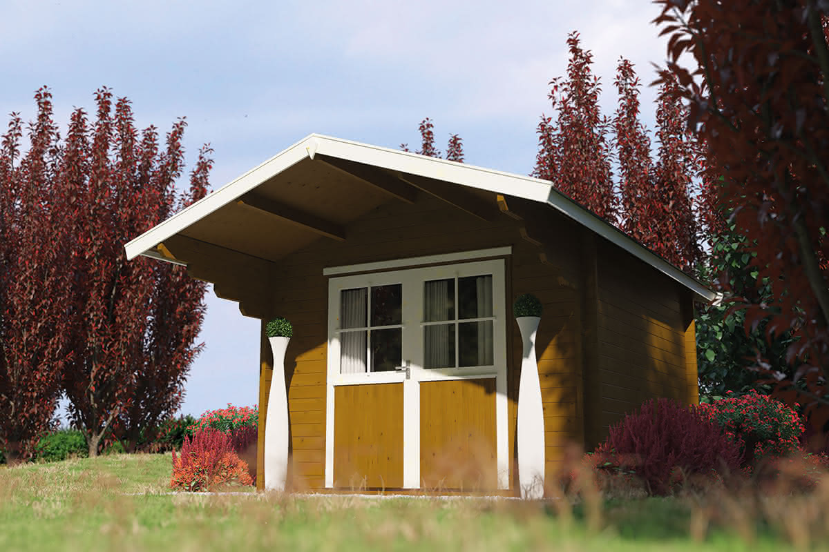 Holzhaus aus Blockbohlen 308 x 368 cm | 28 mm