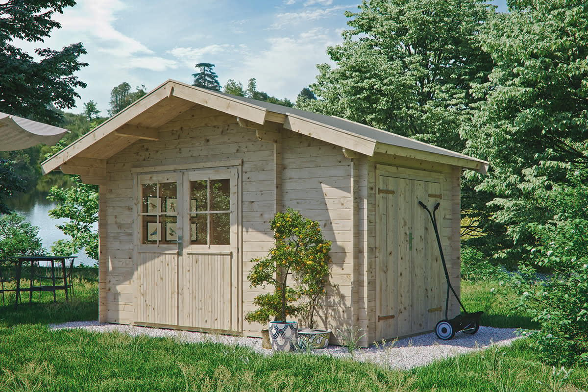 Gartenhaus mit Geräteschuppen