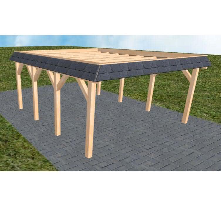 Glücksburg KO perfect 505x556 cm Kurz (556 cm) | ohne Bedachung | Fichte Leimholz natur