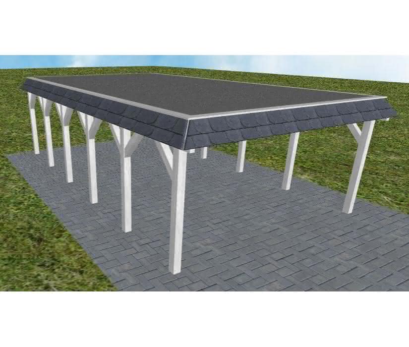 Glücksburg LF select 505x879 cm Lang (879 cm) | Foliendach | Fichte Leimholz weiß