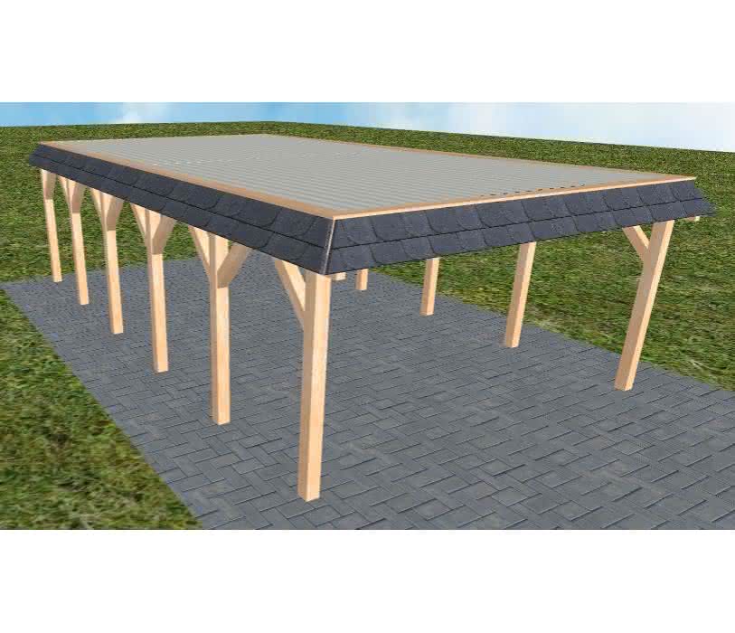 Glücksburg LT perfect 505x879 cm Lang (879 cm) | Trapez-Profil, tropfhemmend | Fichte Leimholz natur