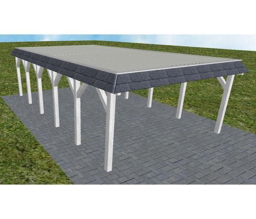 Glücksburg LT select 505x879 cm Lang (879 cm) | Trapez-Profil, tropfhemmend | Fichte Leimholz weiß