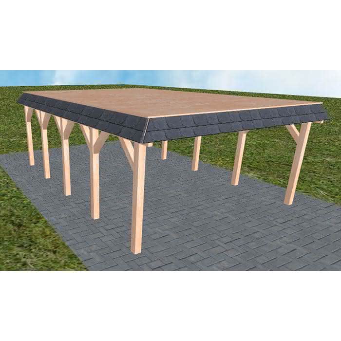 Glücksburg MG natur 505x717 cm Mittel (717 cm) | vorbereitet für Gründach | Lärche natur