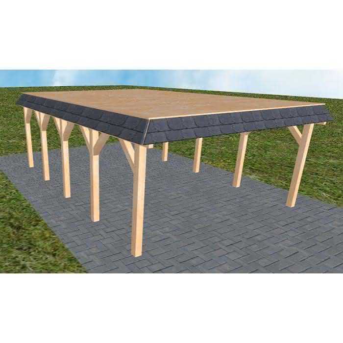 Glücksburg MG perfect 505x717 cm Mittel (717 cm) | vorbereitet für Gründach | Fichte Leimholz natur