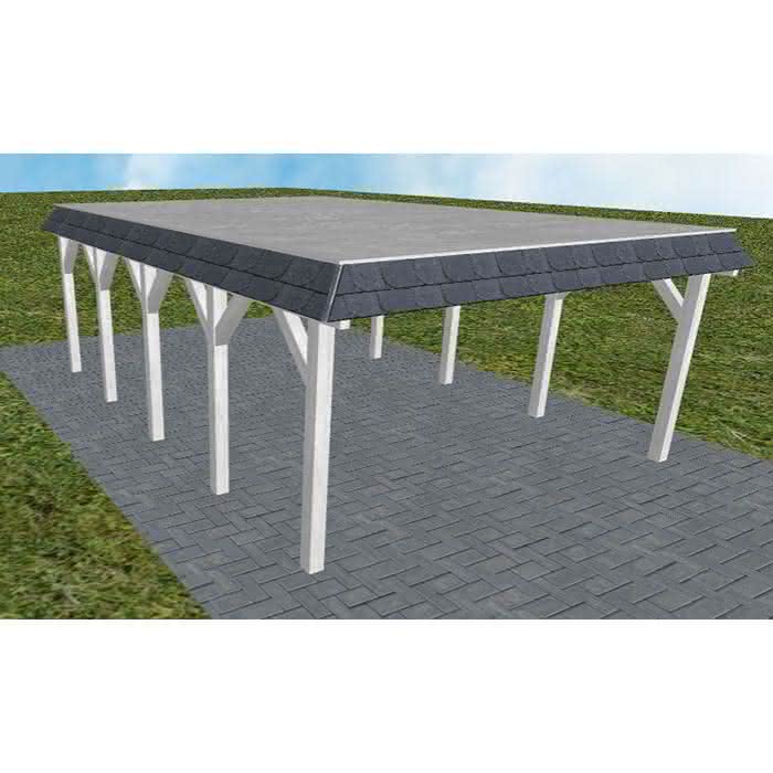 Glücksburg MG select 505x717 cm Mittel (717 cm) | vorbereitet für Gründach | Fichte Leimholz weiß