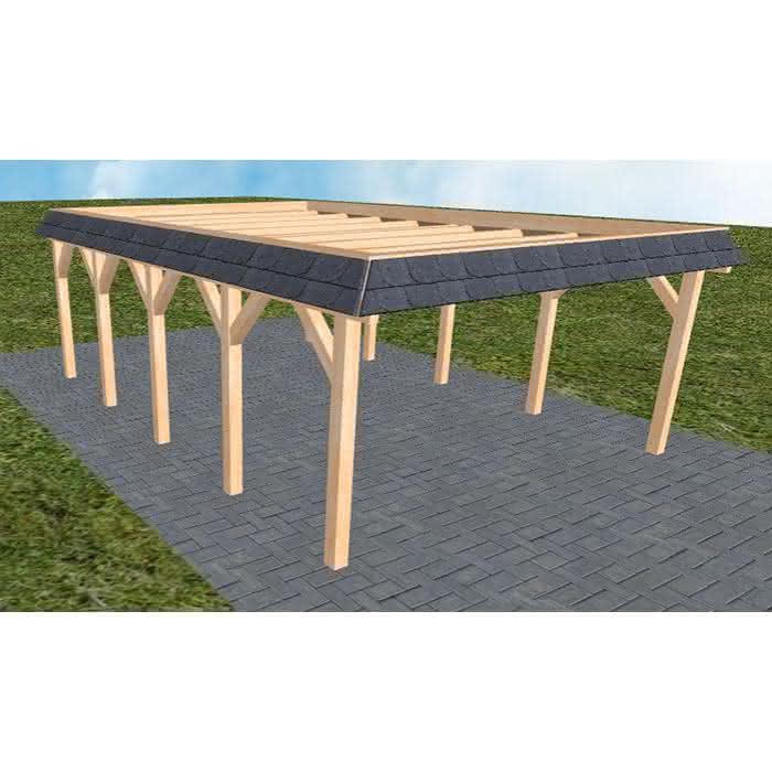 Glücksburg MO perfect 505x717 cm Mittel (717 cm) | ohne Bedachung | Fichte Leimholz natur