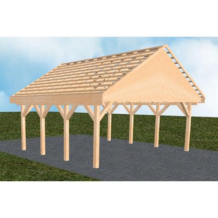 Mölln KO perfect 605x573 cm Kurz (573 cm) | ohne Pfannen u. Entwässerung | Fichte Leimholz natur