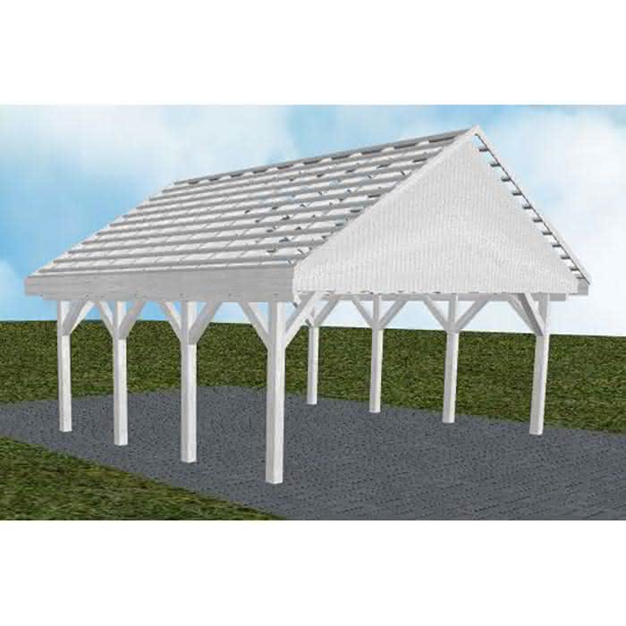 Mölln KO select 605x573 cm Kurz (573 cm) | ohne Pfannen u. Entwässerung | Fichte Leimholz weiß