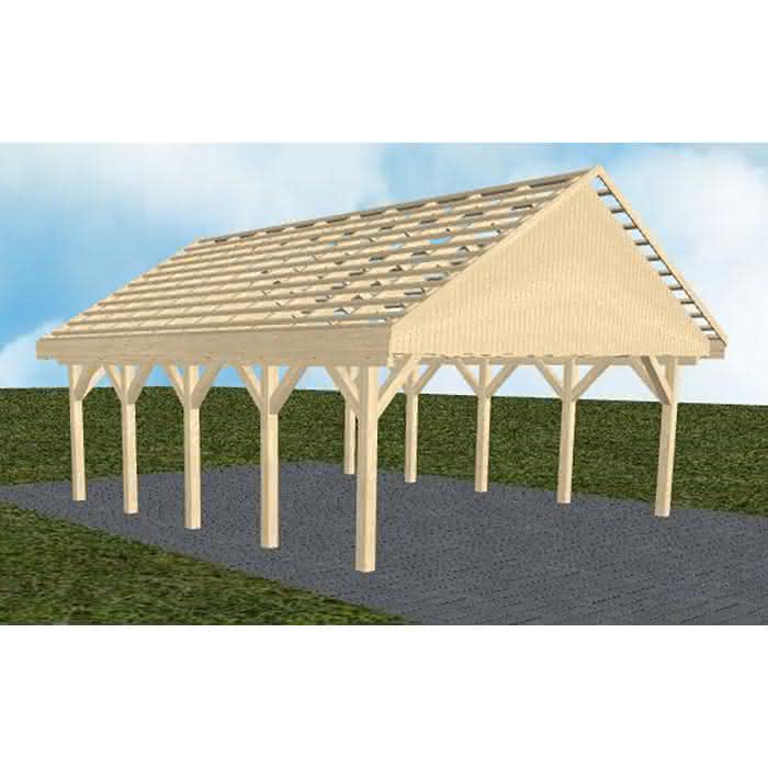 Mölln MO master 605x723 cm Mittel (723 cm) | ohne Pfannen u. Entwässerung | Fichte KVH natur