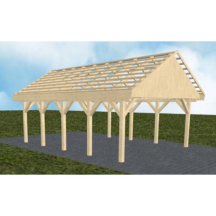 Minden MO master 505x723 cm Mittel (723 cm) | ohne Pfannen u. Entwässerung | Fichte KVH natur