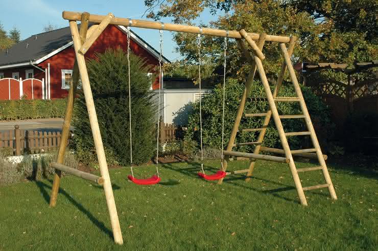 Doppelschaukel-Anlage „Lasse“ mit 150 cm hohem Podest 