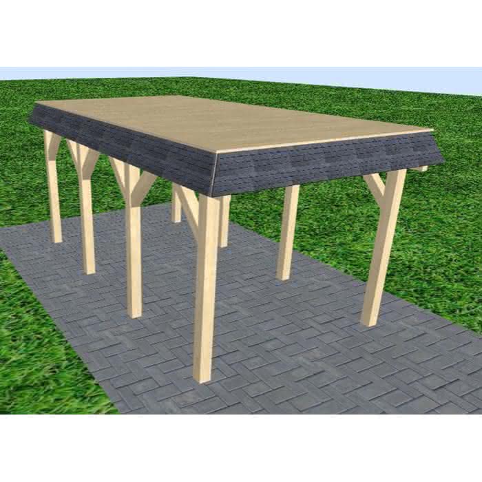 Gettorf KG master 305x556 cm Kurz (556 cm) | vorbereitet für Gründach | Fichte KVH natur