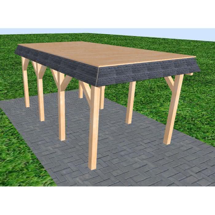 Gettorf KG perfect 305x556 cm Kurz (556 cm) | vorbereitet für Gründach | Fichte Leimholz natur