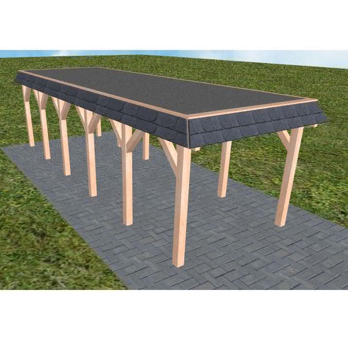 Gettorf LF natur 305x879 cm Lang (879 cm) | Foliendach | Lärche natur