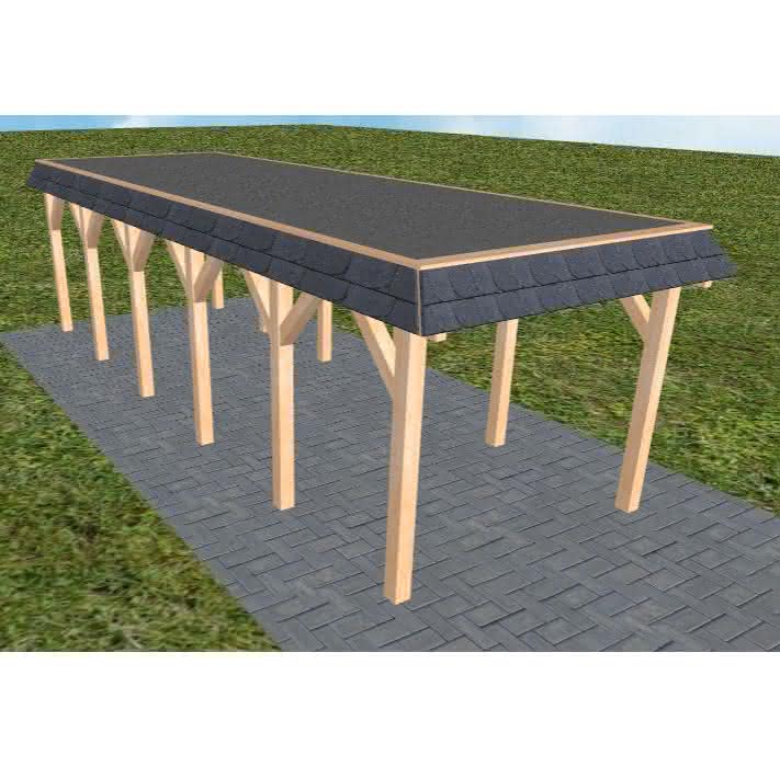 Gettorf LF perfect 305x879 cm Lang (879 cm) | Foliendach | Fichte Leimholz natur