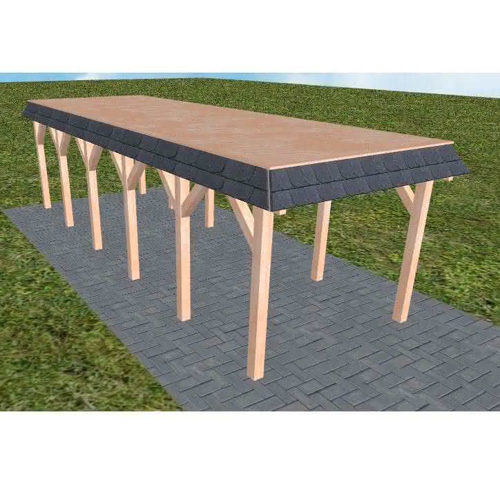 Gettorf LG natur 305x879 cm Lang (879 cm) | vorbereitet für Gründach | Lärche natur