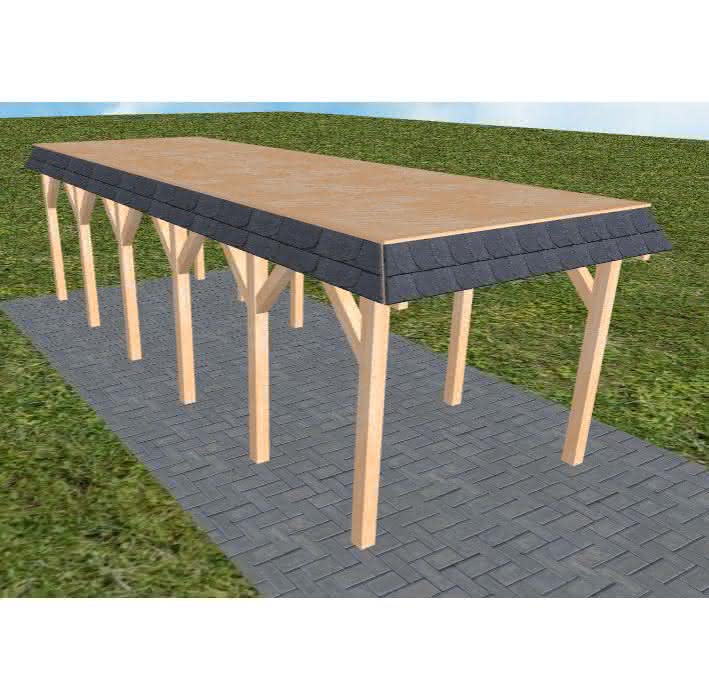 Gettorf LG perfect 305x879 cm Lang (879 cm) | vorbereitet für Gründach | Fichte Leimholz natur