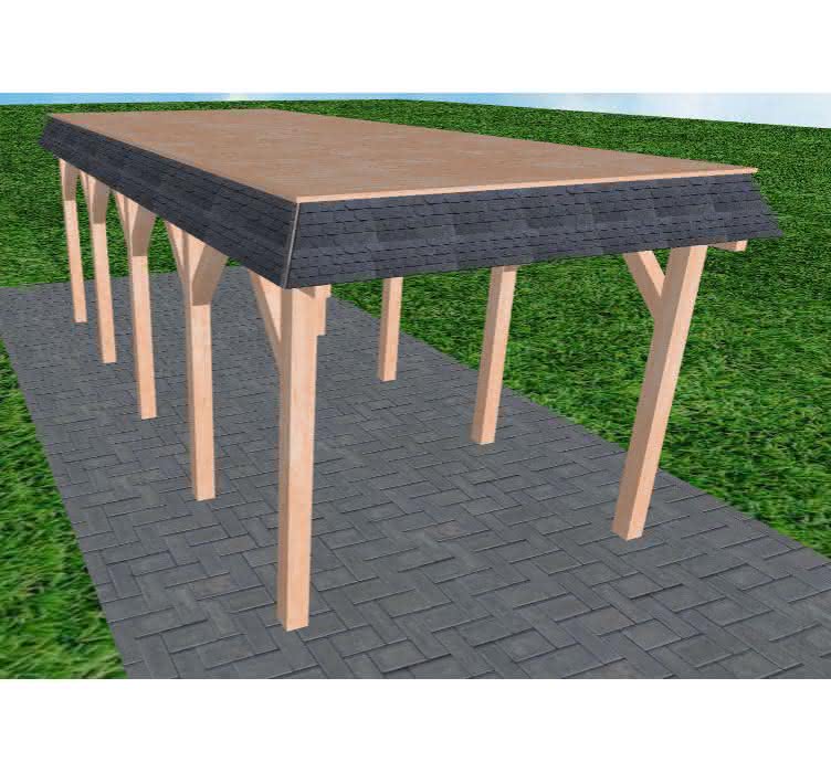 Gettorf MG natur 305x717 cm Mittel (717 cm) | vorbereitet für Gründach | Lärche natur