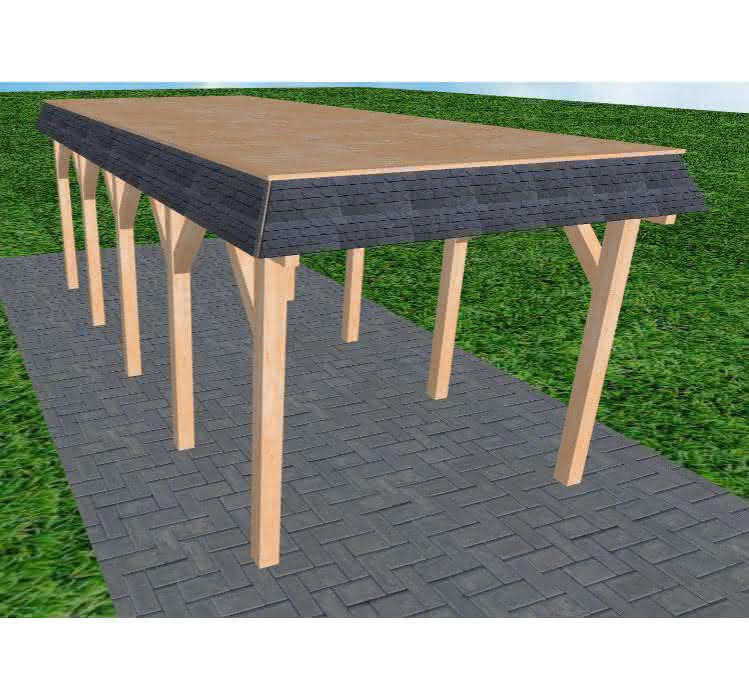 Gettorf MG perfect 305x717 cm Mittel (717 cm) | vorbereitet für Gründach | Fichte Leimholz natur