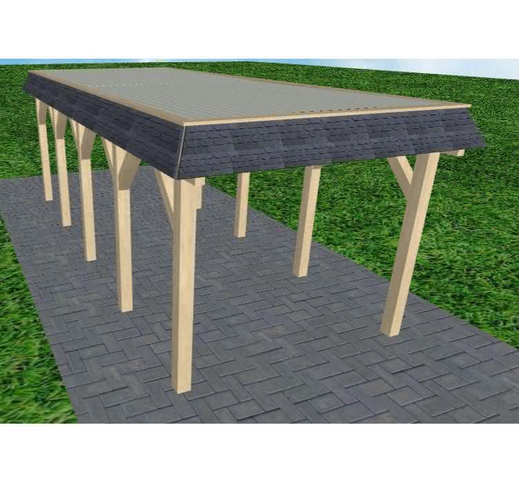 Gettorf MT master 305x717 cm Mittel (717 cm) | Trapez-Profil, tropfhemmend | Fichte KVH natur