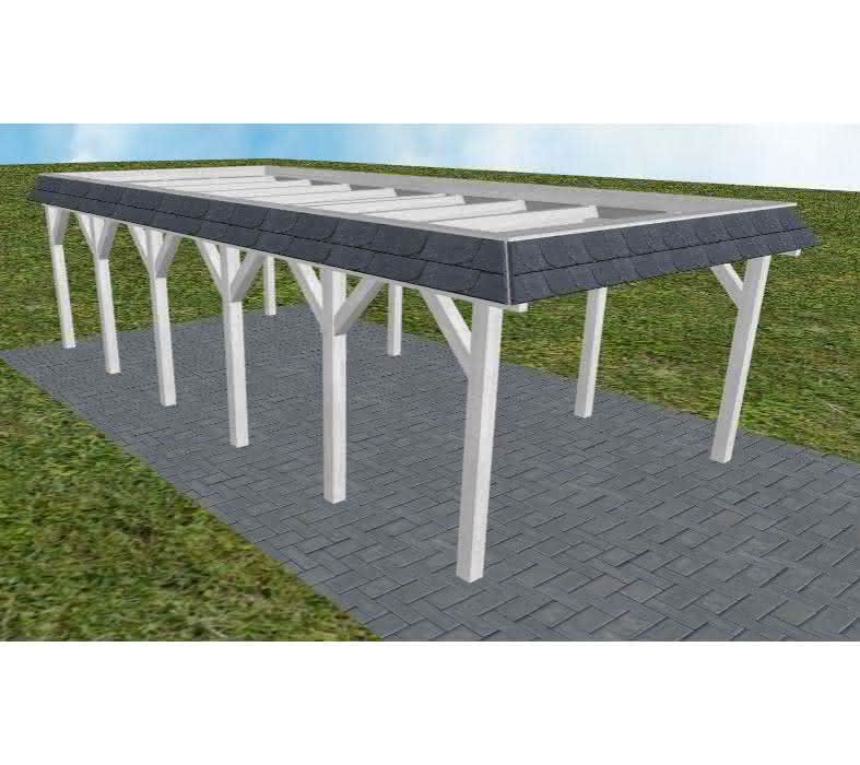 Glinde LO select 405x879 cm Lang (879 cm) | ohne Bedachung | Fichte Leimholz weiß