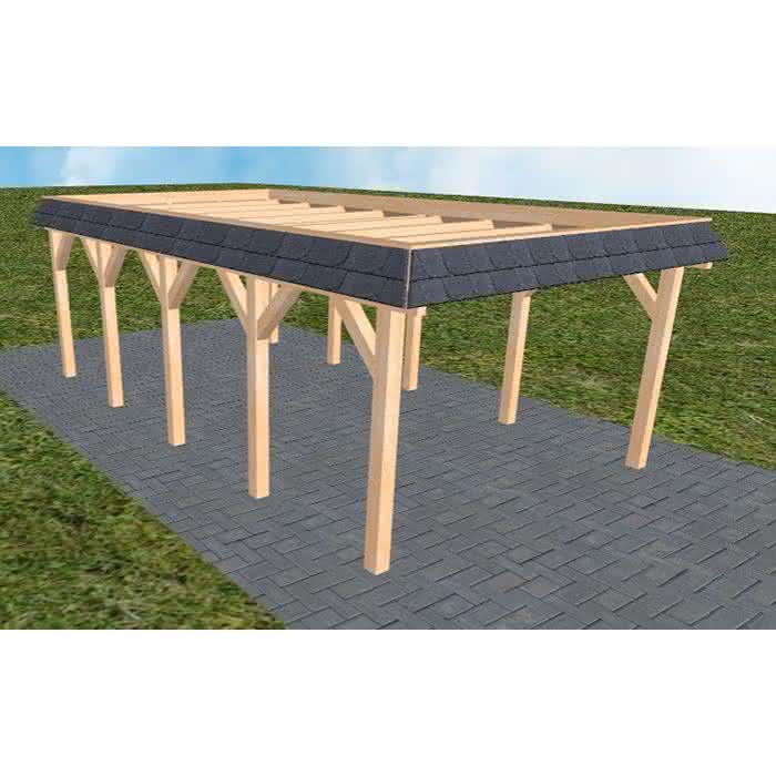 Glinde MO perfect 405x717 cm Mittel (717 cm) | ohne Bedachung | Fichte Leimholz natur