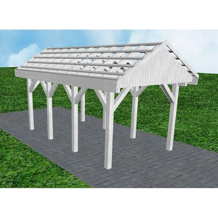 Malchow KO select 305x573 cm Kurz (573 cm) | ohne Pfannen u. Entwässerung | Fichte Leimholz weiß