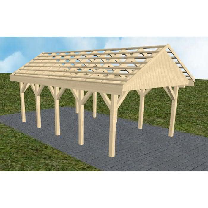 Meldorf MO master 405x723 cm Mittel (723 cm) | ohne Pfannen u. Entwässerung | Fichte KVH natur