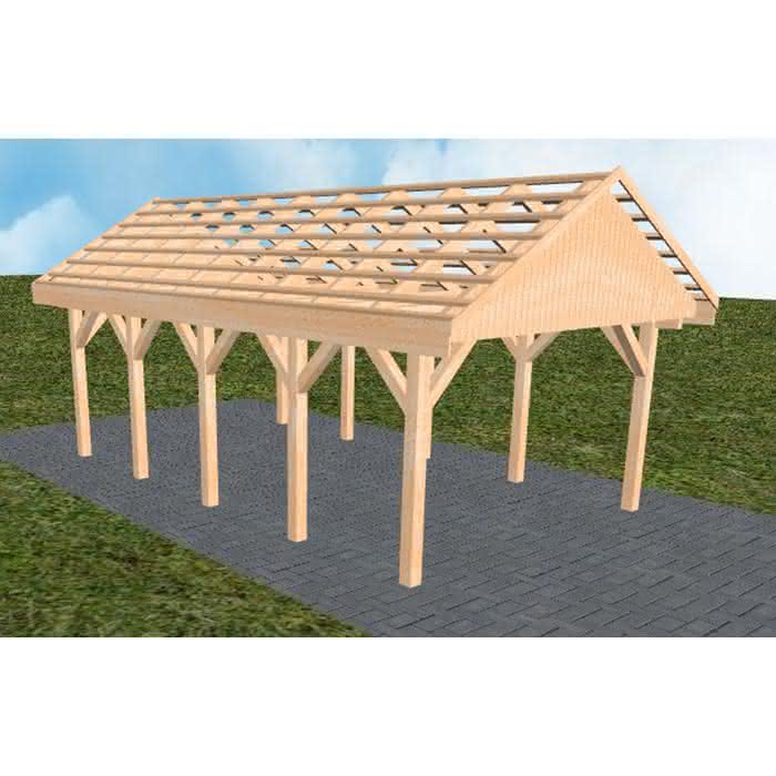 Meldorf MO perfect 405x723 cm Mittel (723 cm) | ohne Pfannen u. Entwässerung | Fichte Leimholz natur