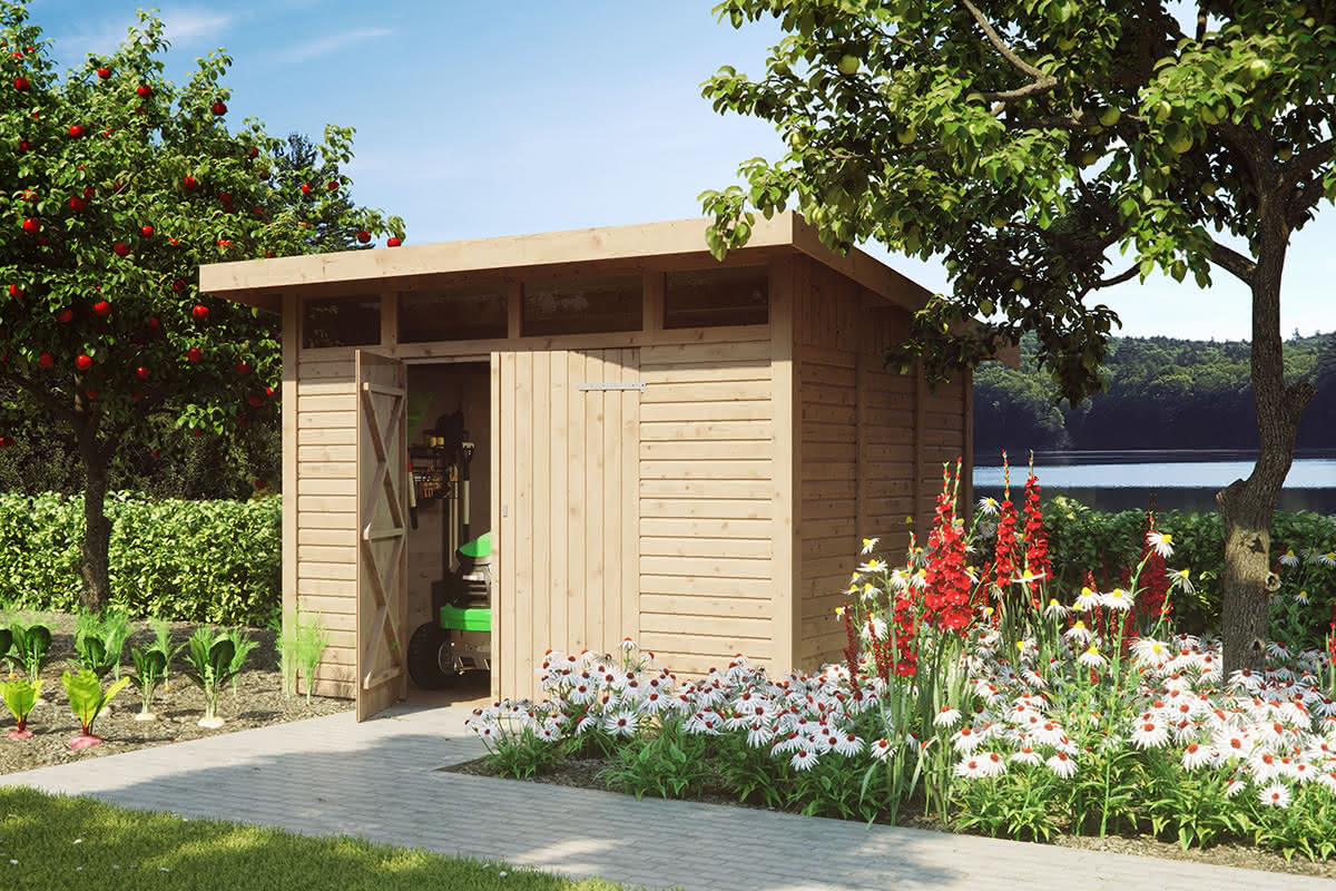 Gartenhaus mit Pultdach  303 x 223 cm | Fichte natur