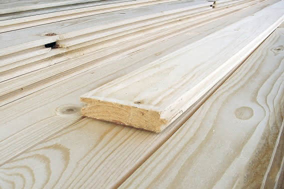 24 x 121 mm Fichten-Rauspund naturbelassen, einseitig gefast 