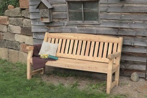 Gartenbank Münsterland 3-sitzer Lärche naturbelassen 3-sitzer | Lärche naturbelassen