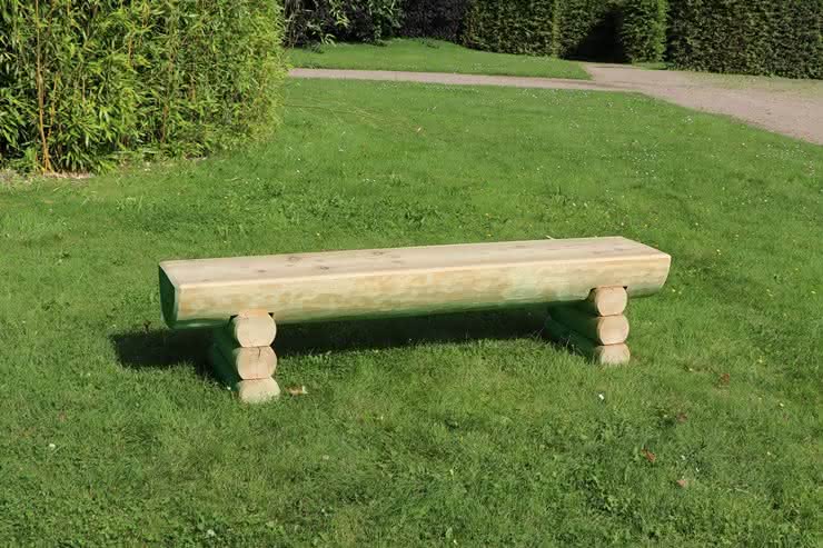 Rustika Holzbank ohne Lehne 180 cm KDI grün Holzbank ohne Lehne 180 cm | KDI grün