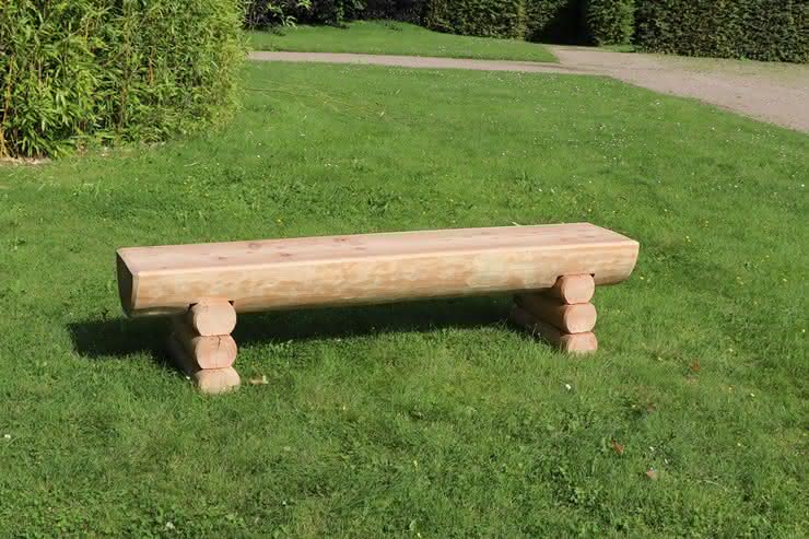 Rustika Holzbank ohne Lehne 180 cm Lärche naturbelassen Holzbank ohne Lehne 180 cm | Lärche naturbelassen