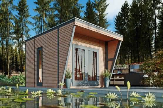 Gartenhaus Linz 32/32 Lärche natur 324 x 324 cm