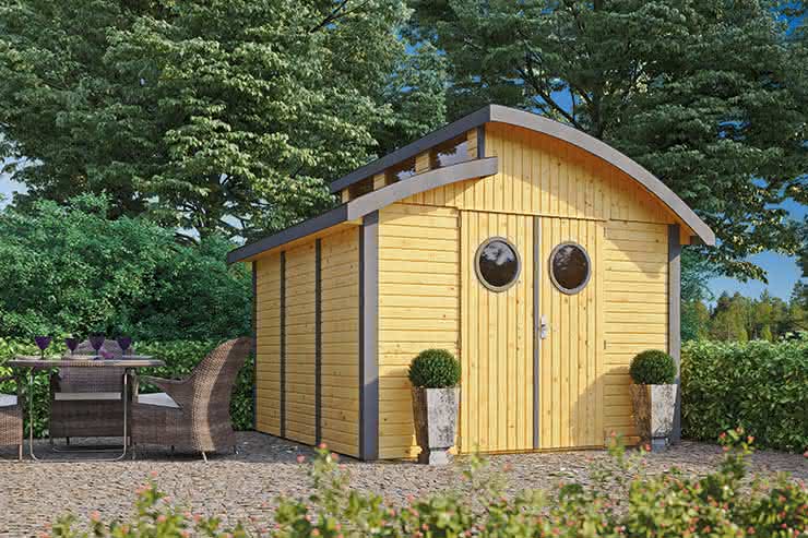 Design Gartenhaus 300 x 304 cm | Eiche/Anthrazit