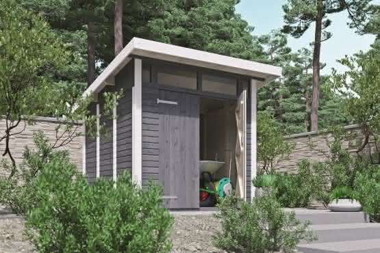 Gartenhaus mit Pultdach  220 x 223 cm | Anthrazit/Weiß