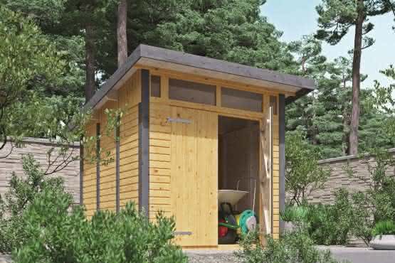 Gartenhaus mit Pultdach  303 x 223 cm | Eiche/Anthrazit