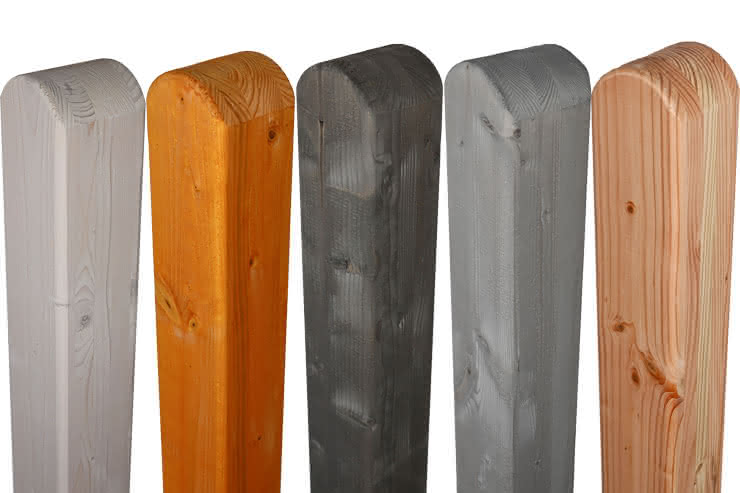 90x90 mm Leimholz Zaunpfosten mit Rundkopf