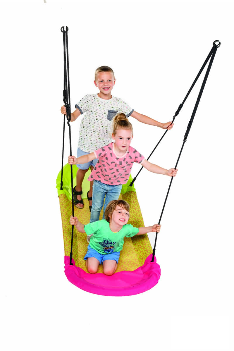 Hängematte | Nestschaukel, magenta/limone 70x170 cm magenta/limone